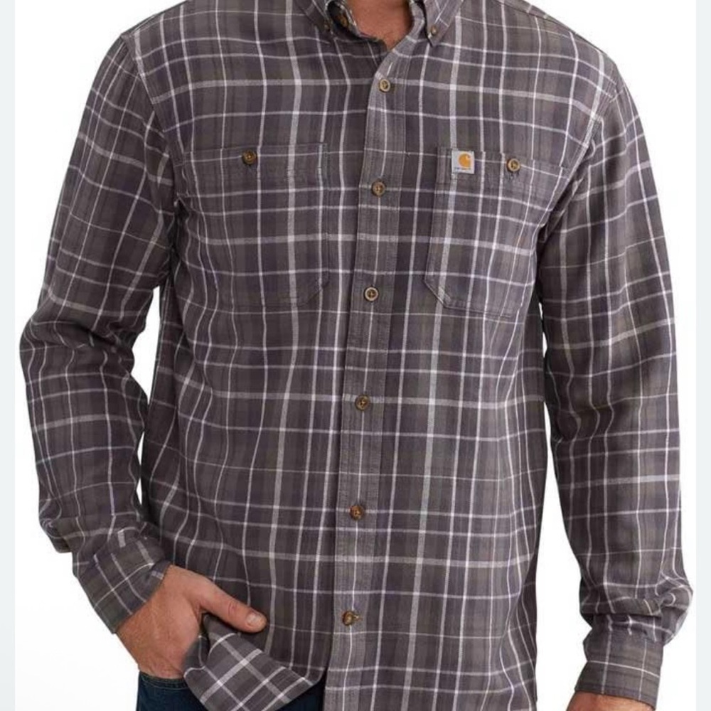 NWT Carhartt Men's Gray Plaid Shirt Sz XL Tall